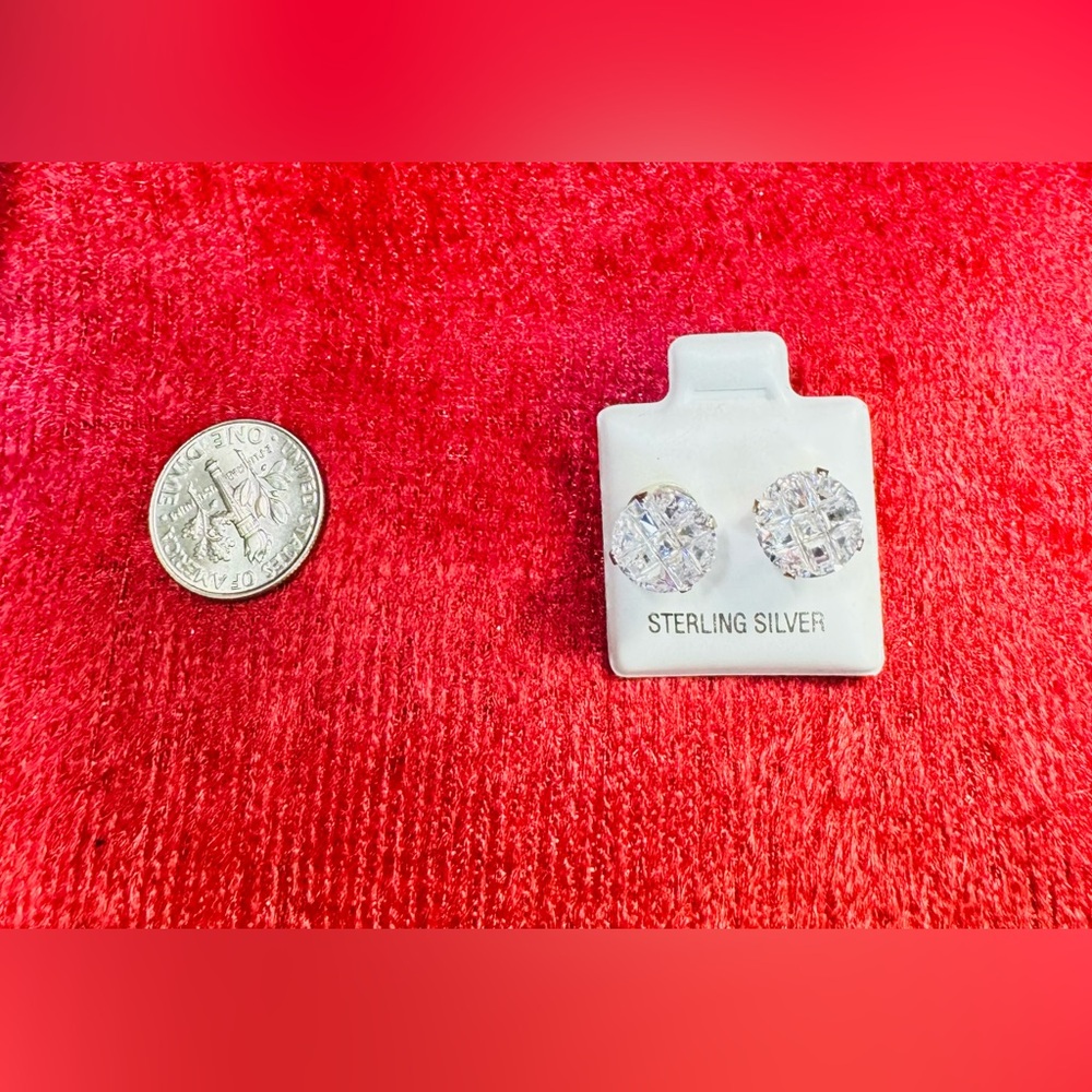 925 S Stud Cz Earrings for Women Or Men